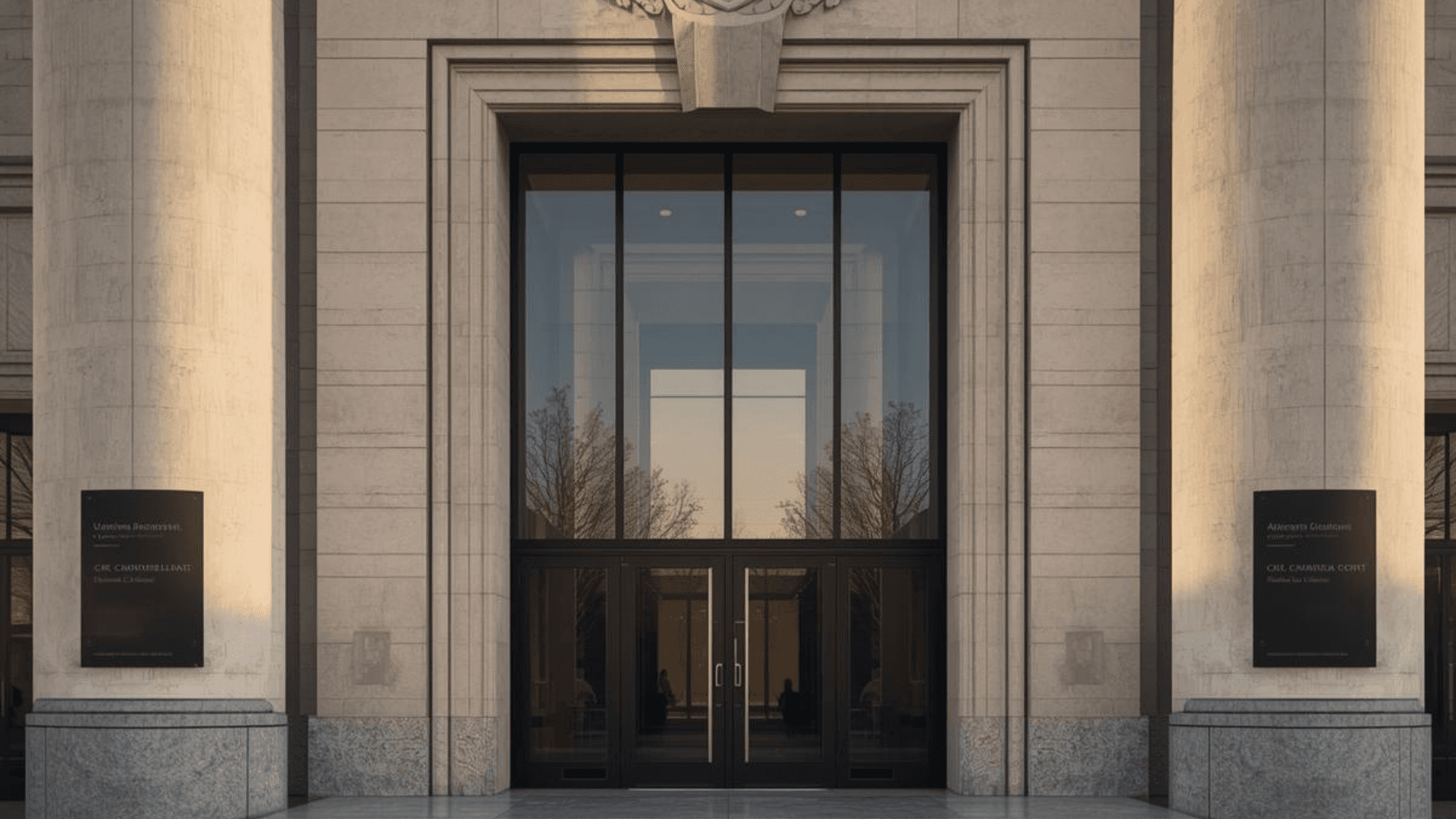 Architectural form representing institutional governance